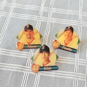 Vintage Peter David Sports Pins- (3) Boston Red Sox